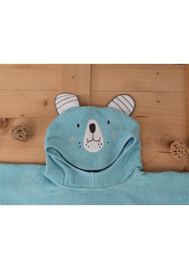 Sevimli Koala Desenli Kapüşonlu Bebek & Çocuk Panço Havlu Standart