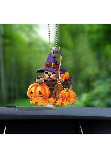 Homyl Cadılar Bayramı Balkabağı Dekor Araba Ev Kolye Stil-e