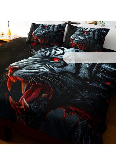 Özel Tasarım Çift Kişilik Nevresim Takımı 240x260 Cm Pamuk Saten- Siyah