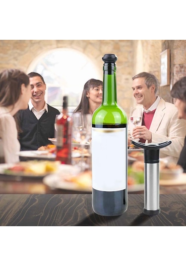 Kırmızı Şarap Tazelik Koruyucu Vakum Pompası 6 Silikon Tıpa