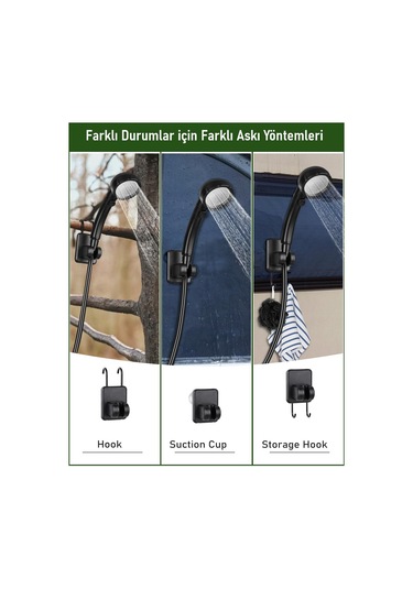 Valkyrie Akıllı Led Ekranlı Taşınabilir Duş & Su Pompası Kamp Bahçe Ve Seyahat İçin Şarjlı Kolay Kurulum