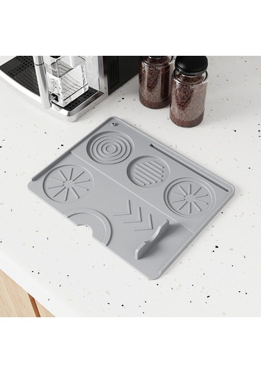 Homyl Espresso Tamper Mat Silikon Dayanıklılık Kahve Gri