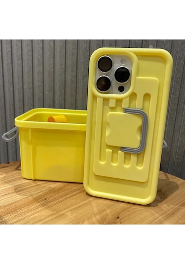 Elmpaly İphone 15 Pro Sarı Renkli Çapraz Telefon Çantası Depolama Kutusu Kadın Modelleri
