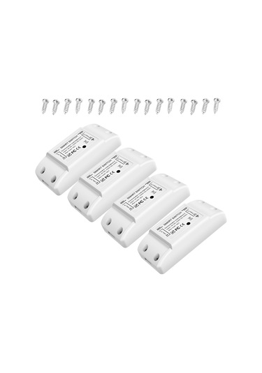 Youtek 10a Akıllı Ev Anahtarı, Wifi+bluetooth İkili Mod, Tuya Uygulaması İle Uzaktan Kontrol, Zamanlama Ve Ses Komutu, 4'lü Paket Tuya Wifi