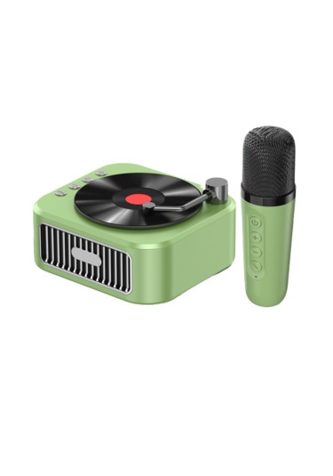 Retro Bluetooth Hoparlör Ve Mikrofon-koyu Yeşil