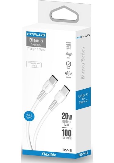 Fitplus Bianca B543 Type-c - Type-c Flex 20w Pd Şarj Kablosu 1mt