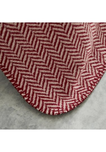 Karaca Home Sandra Bordo Çift Kişilik Balık Sırtı Pamuk Battaniye Bordo