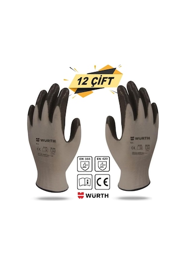 Würth Nitril Kaplama Sanayi Iş Usta Eldiveni Mekanikçi 9/L-10/Xl