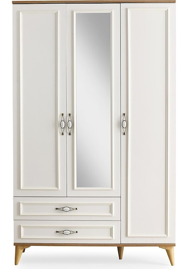 Irmak 3 Kapılı 2 Çekmeceli Gardrop Elbise Dolabı 120x48x195cm 001