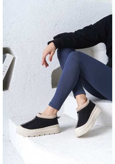 D436 Kadın Soğuk Geçirmez Kışlık Bot Siyah