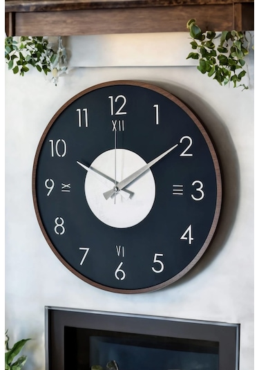 Modern Ahşap Duvar Saati Sağlam Çok Şık Ve Birarada..no:49 Çok Rekli