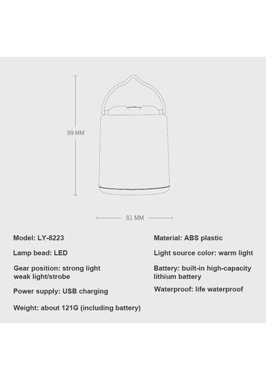 Maiyame Şarj Edilebilir Taşınabilir Led Kamp Lambası - 3 Aydınlatma Modu, Ipx6 Su Geçirmez, 2400mah Pil, Kamp & Doğa Yürüyüşü İçin Çok Renkli