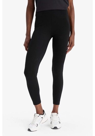 Defacto Defactofit Yüksek Bel Beli Saran Pamuklu Basic Düz Sporcu Tayt Z6327az25aubk81 SiYAH