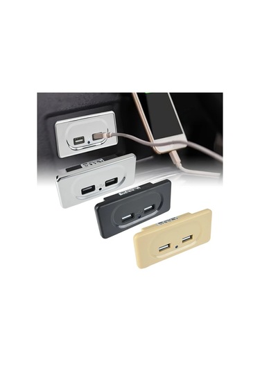 Xuweiwei Krom Çift Usb Portlu Hızlı Şarj 12v Priz Motor Araç Karavan İçin