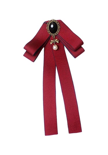 Homyl Şerit Papyon Broş Boyun Kravat Kokteyller Parti Mezuniyet Kırmızı