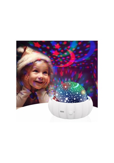 Yunboo Mavi Dinozor Kapaklı Bebek Yıldız Işığı - Usb Şarjlı 360 Döner Gece Projektörü Diğer