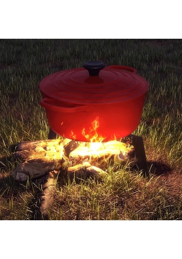 34 Cm Latnox OX+ Kamp Ocağı - Ateş Üstü Izgara - Kamp Malzemesi Siyah
