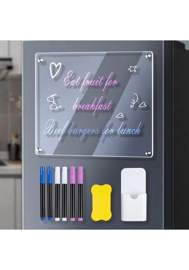 Lemestar Buzdolabı İçin 40x30cm Akrilik Manyetik Takvim Seti - Kurulmayan, Temizlenmesi Kolay Haftalık/aylık Planlayıcı Dy1077 Siyah