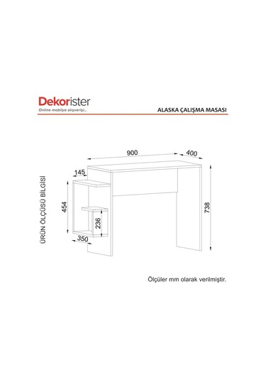 Dekorister Alaska Çalışma Masası Beyaz