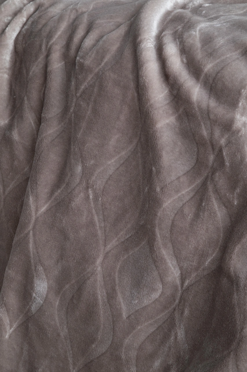 Çift Kişilik Mercy Vizon Embos Desen Battaniye Vizon