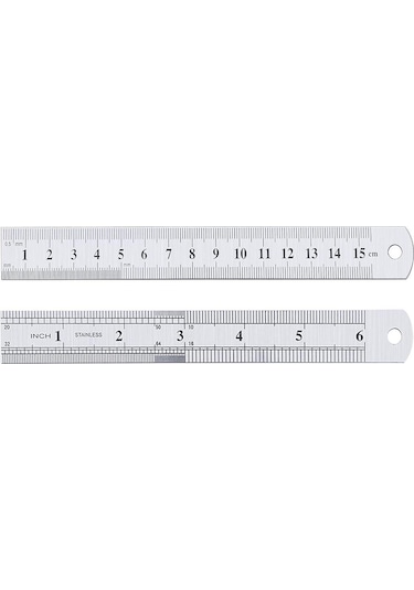Çelik Cetvel 15cm 0,7x15mm Gri