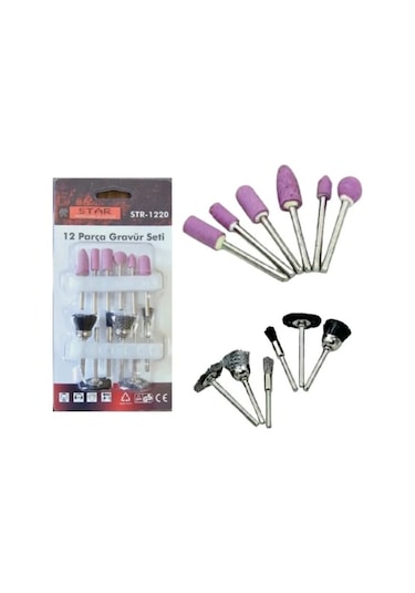 Star Str-1220 Gravür Set Taş. Tel Fırça P15 /12 Prç 25 X 4