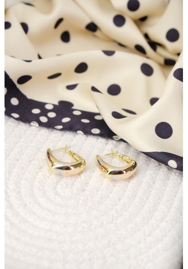 Lekka Design Üç Renk Geçişli Oval Halka Kadın Kararmaz Lüks Küpe Çok Renkli