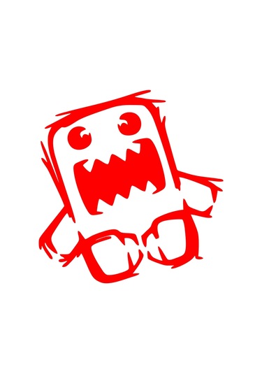 Komik Dinozor Araba Stickeri 17x17 Cm Kırmızı