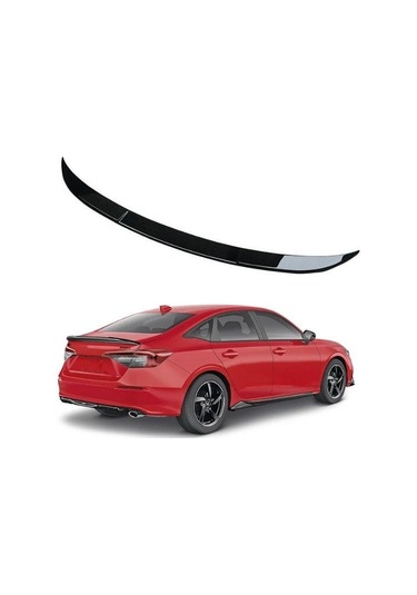 Honda Civic Fe1 Uyumlu Bagaj Üstü Anatomik Spoiler Piano Black 2022-