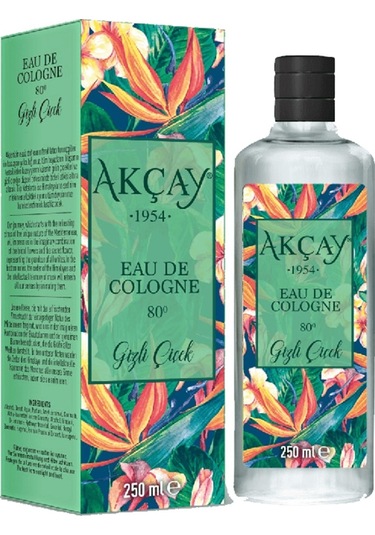 Akçay Gizli Çiçek Kolonyaları Cam Şişe 250 ML + Pet Şişe 150 ML