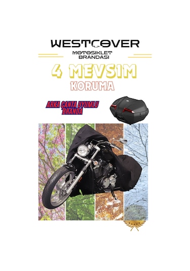 Mondial 150 Znx Motosiklet Brandası Koruma Örtüsü Arka Çanta Uyumlu Siyah