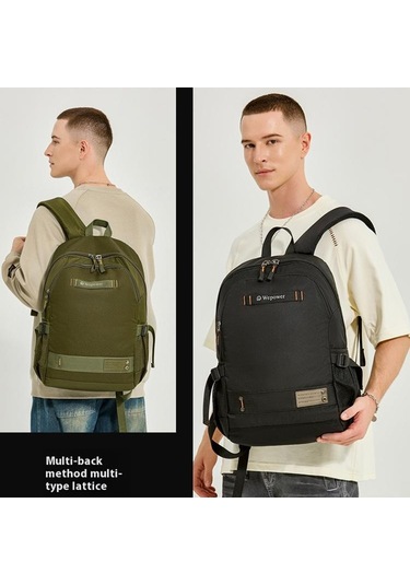 Wepower 8107 Erkekler Seyahat İşe Gidiş Dizüstü Sırt Çantası Naylon Büyük Kapasiteli Öğrenci Rahat Sırt Çantası Haki