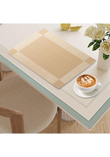 Suntek Mutfak Yemeği Otel Için Placemat Yıkanabilir Altın