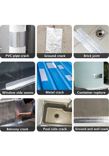 Alüminyum Folyo Butil Su Geçirmez Bant Çatı Sızdırmaz, Yüksek Sıcaklığa Dayanıklı B Duvar Sızdırmaz Etiket Alüminyum Bant 56850938