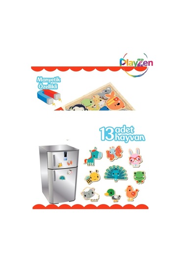 Manyetik Eğitici Oyuncak Seti Hayvanlar Ve Meyve Sebze 2 Li Set 3+