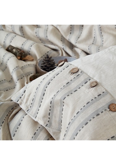 Ecocotton Delfin Antrasit Çift Kişilik %100 Organik Pamuk Nevresim Takımı Antrasit