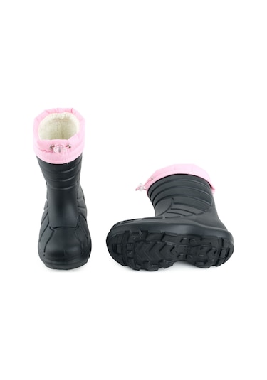 Gezer Kız Çocuk Kışlık Eva Boğazdan Lastikli Sessiz Taban Kar Bot Çizme Siyah - Pembe
