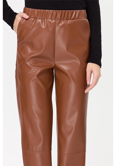 Esswaap Deri Pantolon Taba-taba Taba