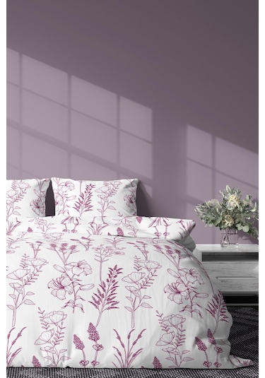 Zeynep Tekstil Nevresim + Yastık Kılıfı Çarşafsız Pamuklu Çift Kişilik Nevresim Seti Grape 200 x 220 Yeşil