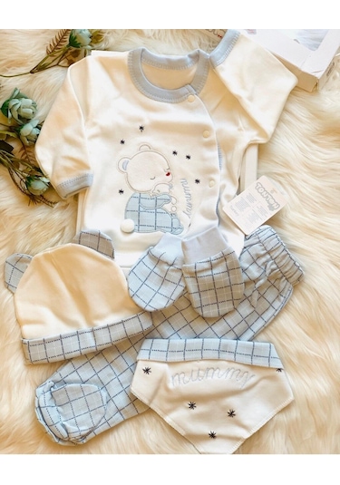 Tonton Bebe 237 Erkek Bebek 5'li Hastane Çıkışı Yenidoğan Seti Çok Renkli