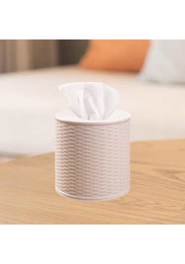 Homyl Rulo Kağıt Kutusu Pratik Süs Peçete Saklama Araba Bej Bej