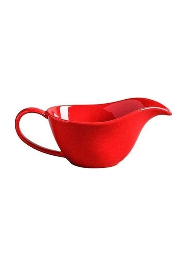 Pazly 225ml Seramik Sos Teknesi - Kırmızı Mutfak Aksesuarı - Beyaz/siyah/kırmızı Renk Kırmızı
