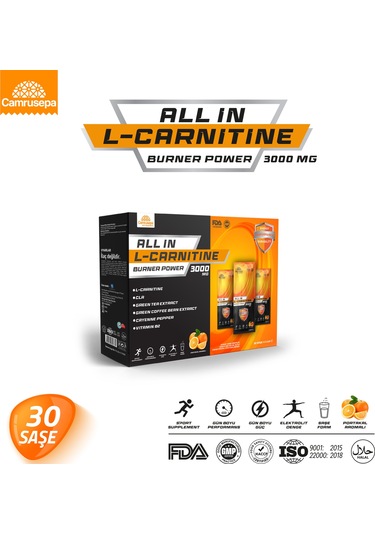 All In L-carnitine Burner Power 3000 Mg 30saşe