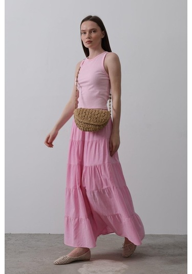 Kat Kat Keten Etek - Şeker Pembe Şeker Pembe