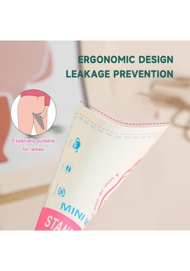 Yuntech01 Kadınlar İçin Dış Mekan Tuvaleti, Kamp Ve Yürüyüşlerde Dikey İdrar Cihazı, Hamileler İçin Tek Kullandım Kağıt Ürün, Araç İçin Acil Kullanim, Pembe 12'li Paket Çok Renkli