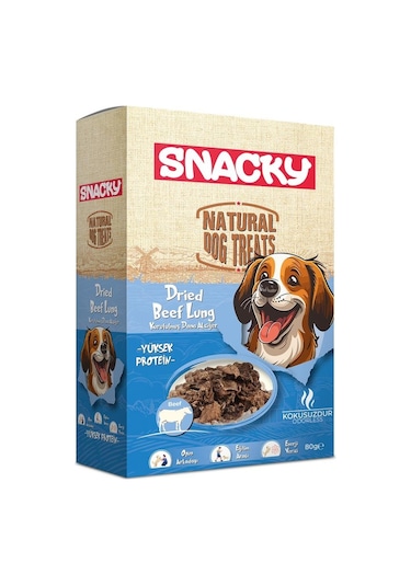 Snacky Kurutulmuş Dana Akciğer Köpek Ödül Maması 80 Gr