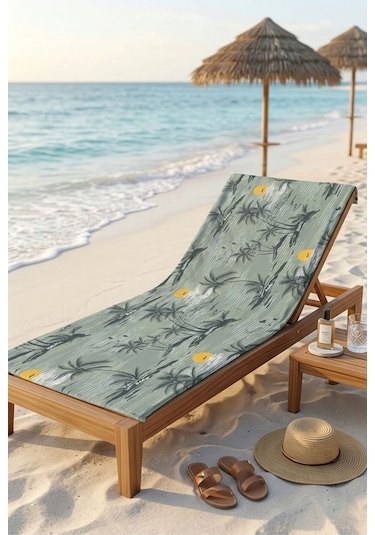 Retro Island Yeşil Plaj Havlusu 70 X 150 Cm Açık Yeşil