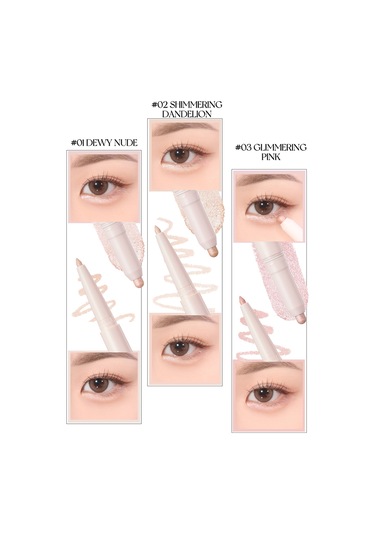 Peripera Sugar Twinkle Duo Eye Stick 01 Dewy Nude