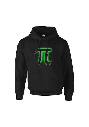 Matematik - Pi 10 Siyah Erkek Fermuarsız Kapşonlu
