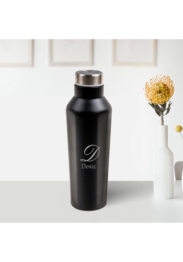 Kişiye Özel Isim Baş Harf Tasarımlı Paslanmaz Çelik Termos